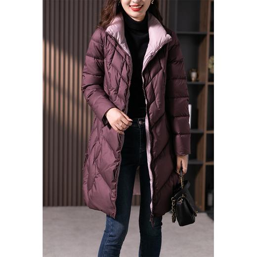 高端加厚白鸭绒羽绒服女2023冬季新款韩版中长款修身显瘦外套 商品图3
