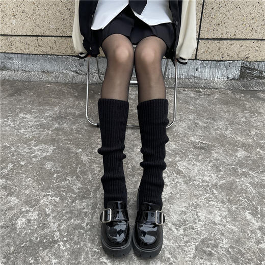 【辣妹常备！秋冬季堆堆袜】爆款针织袜套女小腿套中筒袜日系风，加厚+踩脚款，多款颜色可选QQ 商品图5