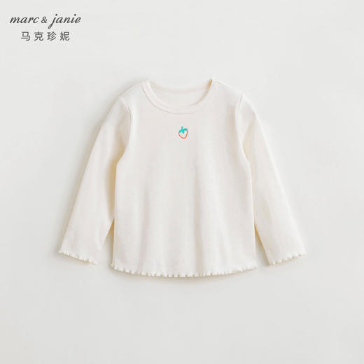 马克珍妮女童无感印花T恤儿童弹力针织长袖T恤上衣春装新品240091 商品图1