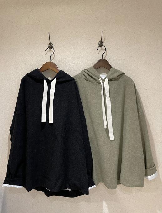 ALBUM DI FAMIGLIA 2色可选羊毛连帽卫衣(棉衬里) 商品图10