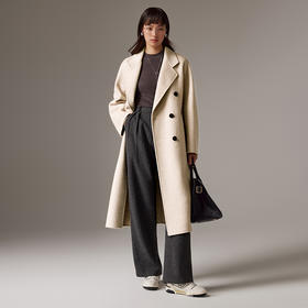 53711IN AND ON  驼绒羊毛手工系带毛呢大衣