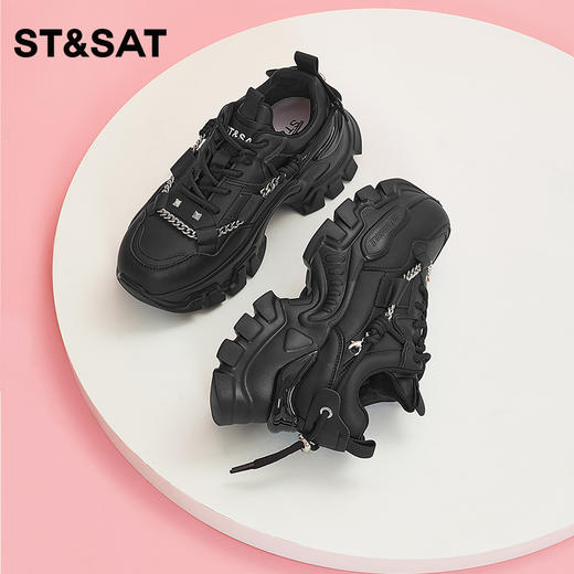 星期六潮酷厚底小白鞋高跟老爹鞋SS33112136 商品图3