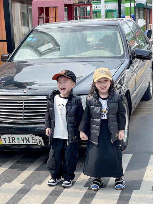 【黑金儿童羽绒棉马甲】 秋冬男女童加厚保暖立领马甲棉服 石墨烯+三防面料 商品图0