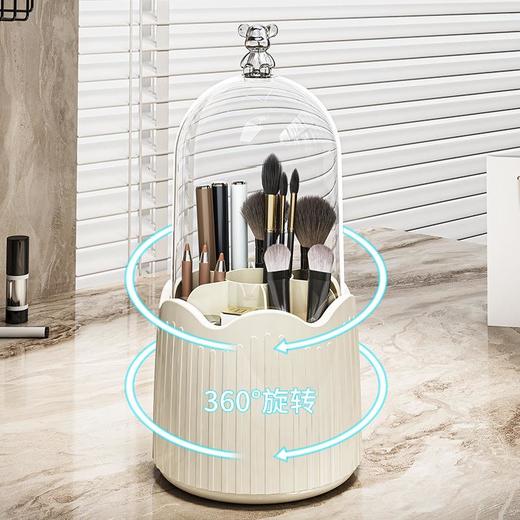 化妆刷收纳桶透明亚克力盒收纳盒塑料防尘旋转刷筒桌面口红化妆品 商品图1