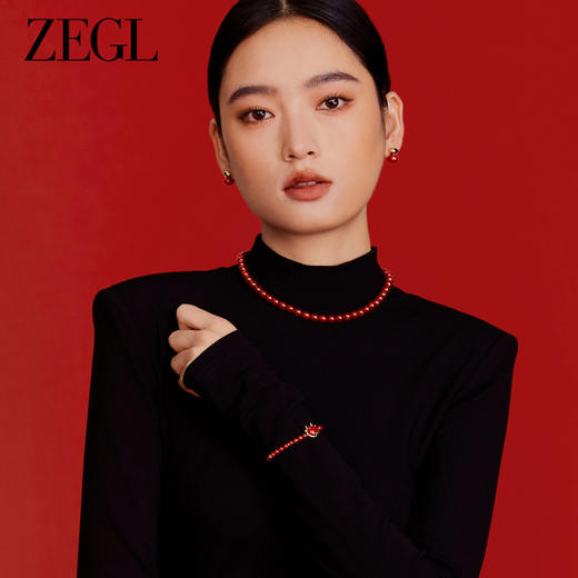 ZEGL红玛瑙串珠项链女S925银2023新款爆款轻奢小众秋冬毛衣锁骨链 商品图2
