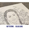 【大彩图】盘虎杰工笔画白描底稿小品《娇荷浮琬琰》现代人物高清打印稿HJ43 商品缩略图4