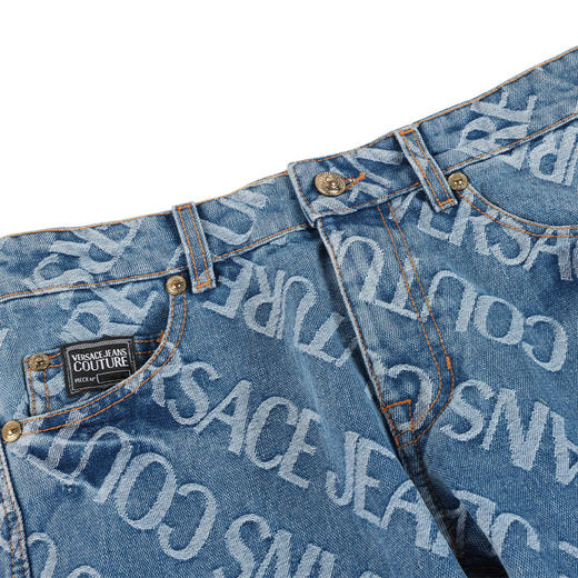 【超惠秒】Versace 范思哲 男士针绣字母logo弹棉牛仔休闲长裤 11780 商品图12