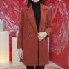 展厅【伯妮斯茵】时尚侧开叉中长款风衣 绯红色 黑色两色选153D078 商品缩略图1
