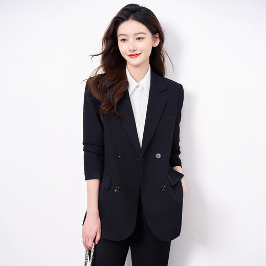 【上衣+裤子】罗蒙女士套装时尚百搭职场通勤简约大众西装两件套女 商品图1
