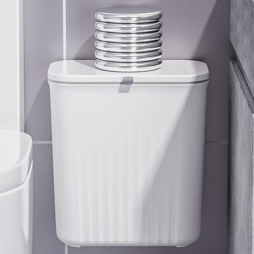 卫生间垃圾桶厕所家用带盖有盖壁挂式夹缝厨房收纳桶洗手间翻盖筒 商品图3