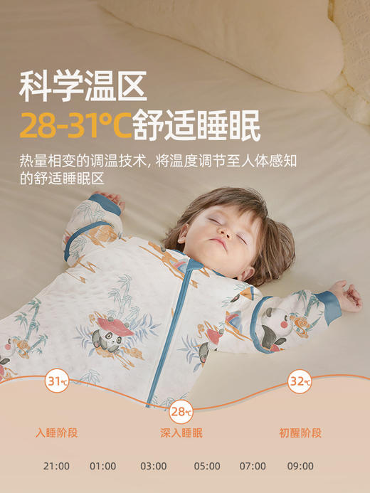 贝肽斯【肽舒】婴儿睡袋春秋冬款空气层恒温新生儿宝宝冬季防踢被 商品图2