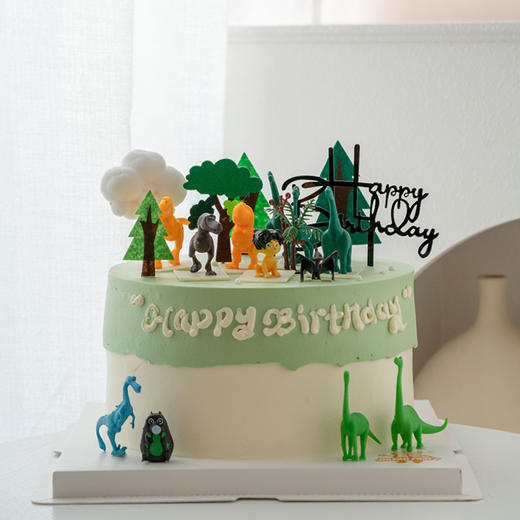 情景蛋糕 侏罗纪公园 恐龙 牛奶奶油情景蛋糕 生日蛋糕 大理同城送 商品图1