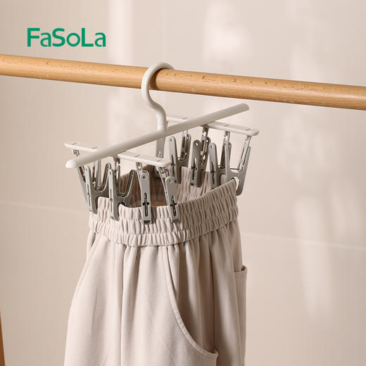 FaSoLa袜子晾晒架多功能宿舍学生家用阳台多夹子凉内衣夹旋转晒袜子神器 商品图10