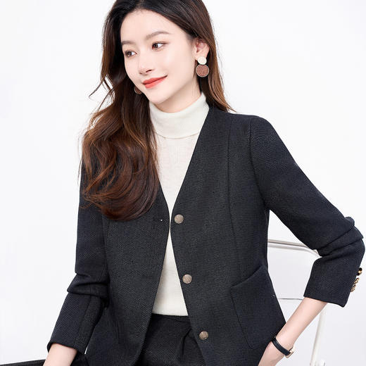 【上衣+裤子】罗蒙春秋款小香风女士套装气质优雅简约大方两件套 商品图1