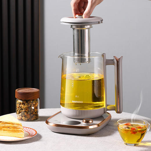 大宇（DAEWOO）煮茶壶1.8L容量家用多功能玻璃花茶烧水壶办公室养生壶 DYYS-80018养生壶 商品图3