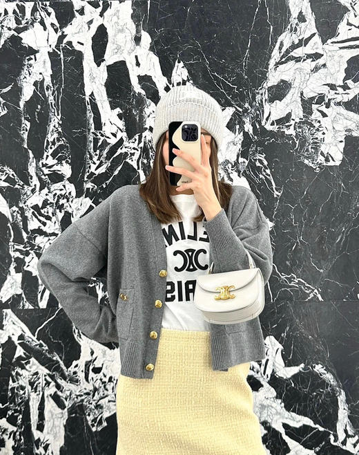 Celine迷你马鞍-粉笔白 商品图0