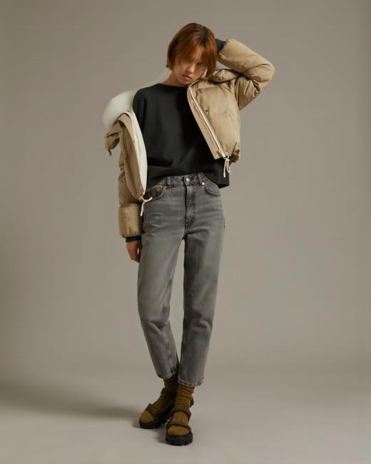 Yves Salomon - Puffer Jacket CB - 女装 - 羽绒夹克 - 米黄/白 商品图2