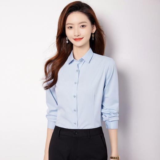 【含桑蚕丝】罗蒙女士长袖衬衫商务通勤简约百搭清新日常上装开衫女 商品图4