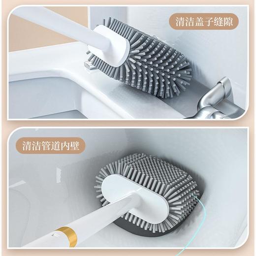 马桶刷家用无死角卫生间厕所硅胶刷子壁挂式2022轻奢新款清洁神器 商品图3
