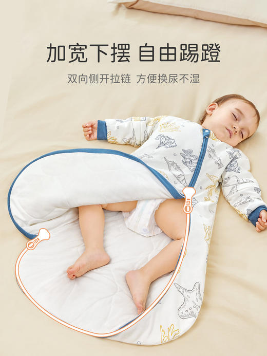 贝肽斯【肽绵】婴儿睡袋秋冬款恒温新生儿宝宝冬季加厚防踢被防寒 商品图3
