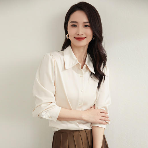 【简约商务】罗蒙四季款女式长袖衬衫百搭时尚清新百搭职场衬衫女 商品图7