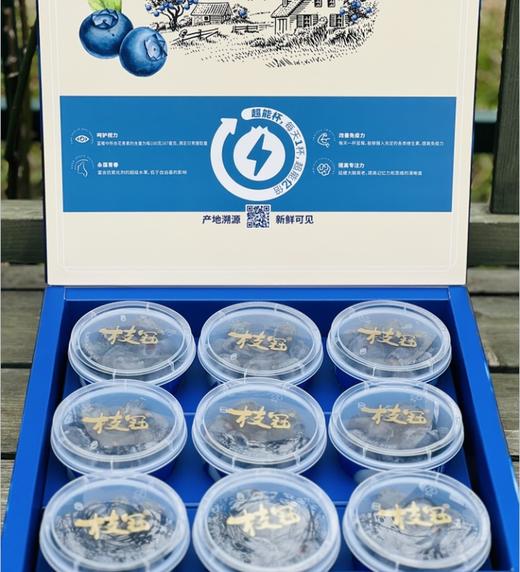 枝冠超能杯蓝莓| ，你们喜欢的枝冠超能杯蓝莓到啦，空运果子非常新鲜，这个品种非常好，颗粒大而饱满，皮薄肉细嫩，绵糯甜蜜蜜，清香扑鼻，高品质蓝莓吃起来～ 商品图0