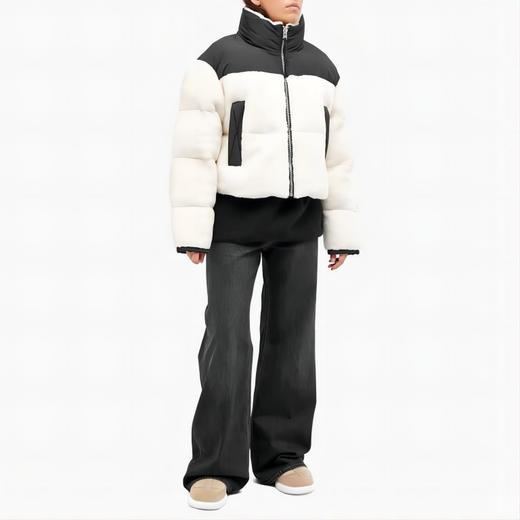 Shoreditch Ski Club - Woven Maya Shearling Puffer - Natural White & Blac - 女装 - 棉服 - 白色 商品图3