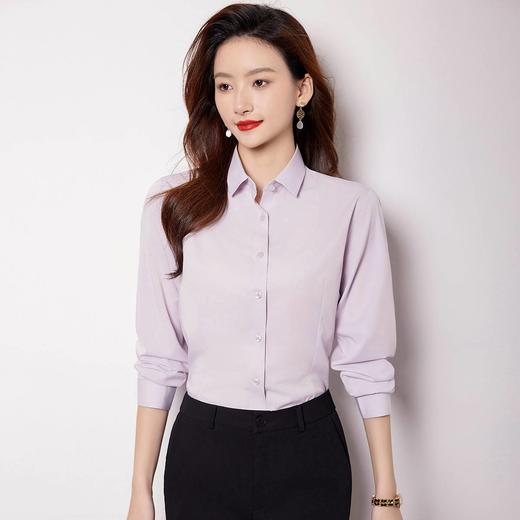 【含桑蚕丝】罗蒙女士长袖衬衫商务通勤简约百搭清新日常上装开衫女 商品图1