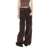 NUTH 水洗棕色复古做旧宽松直筒灯芯绒工装裤 商品缩略图5