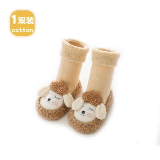 【宝宝地板袜软底舒适，胶点防滑】宝宝秋冬毛圈加厚更保暖，卡通防滑婴儿袜子鞋QQ 商品图6