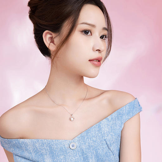 周六福S925银珍珠项链吊坠 涟漪之珠低调优雅送女友礼物官方旗舰 商品图4