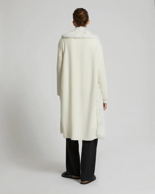 Yves Salomon - Coat Cut And Sewn Knitwear/Lamb Lg Hair - Ivoire - 女装 - 外套 - 象牙白 商品图3