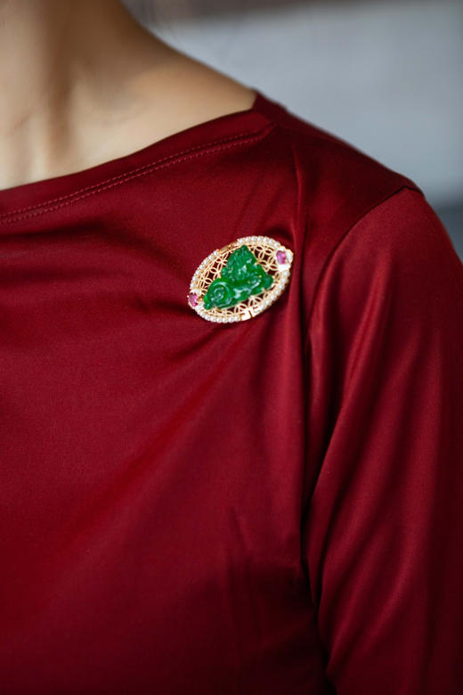 【福瑞】瑞兽满绿胸针坠     XZ12302069 商品图8