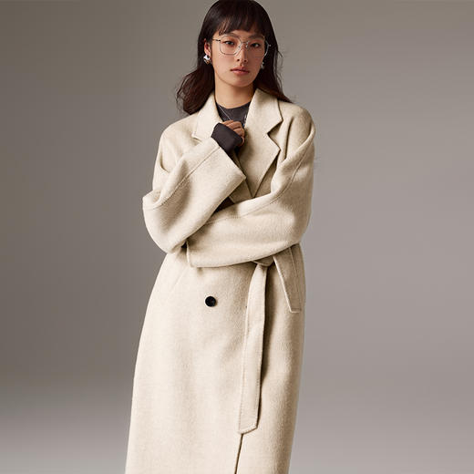 53711IN AND ON  驼绒羊毛手工系带毛呢大衣 商品图3