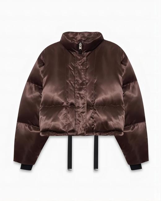 Shoreditch Ski Club - Woven Roux Puffer Jacket - Bitter Chocolate Brown - 女装 - 夹克 - 棕色 商品图0