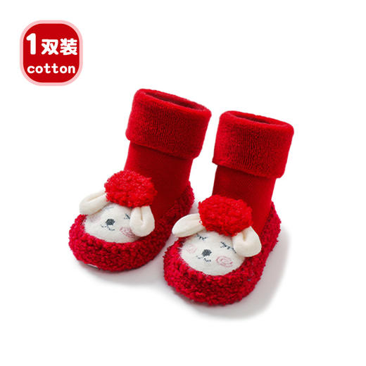 【宝宝地板袜软底舒适，胶点防滑】宝宝秋冬毛圈加厚更保暖，卡通防滑婴儿袜子鞋QQ 商品图9