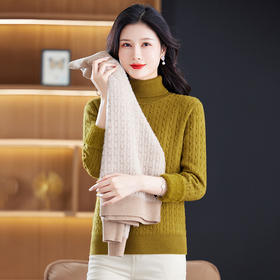 冬季新款，高领螺纹短款女士毛衣套头加厚加绒内搭针织打底衫CC-9-9958