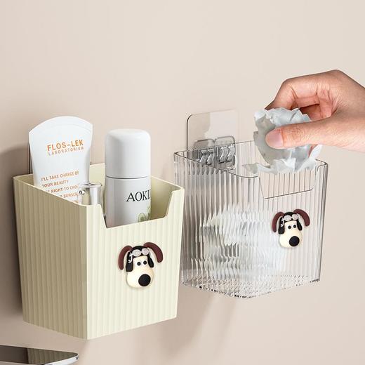 卫生间置物架牙膏牙刷头梳壁挂收纳架浴室洗漱台废弃洗脸巾收纳盒 商品图1