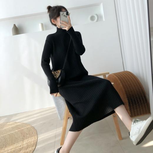 【秋冬时尚搭配】简约风针织连衣裙 羊绒针织软糯绵柔 高弹耐磨耐穿 板正有型 显瘦显气质 商品图3