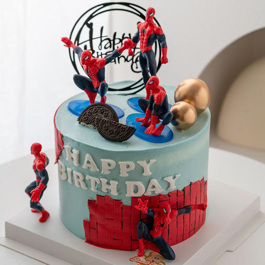 情景蛋糕 蜘蛛侠 牛奶奶油情景蛋糕 生日蛋糕 大理同城送 商品图1