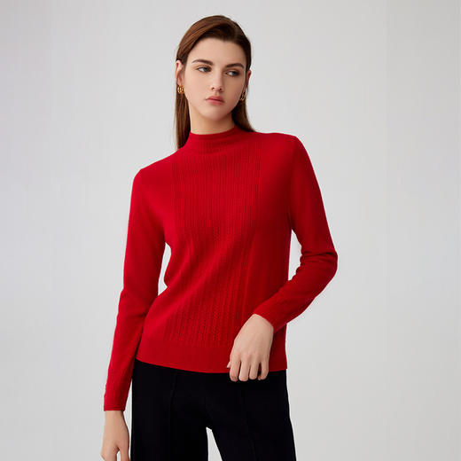 【半价款半高领羊绒衫】羊绒世家秋冬新品女士100%山羊绒衫内搭保暖毛衣 商品图1