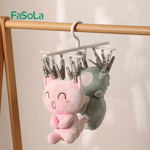 FaSoLa袜子晾晒架多功能宿舍学生家用阳台多夹子凉内衣夹旋转晒袜子神器 商品图9