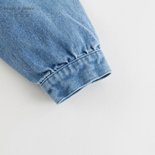 马克珍妮女童软牛仔外套 儿童纯棉蝴蝶结翻领上衣春装新款240051 商品图4