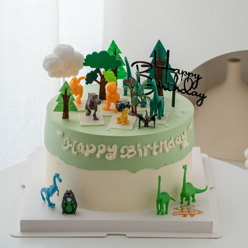 情景蛋糕 侏罗纪公园 恐龙 牛奶奶油情景蛋糕 生日蛋糕 大理同城送