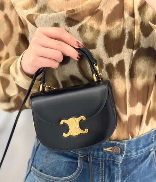 Celine迷你马鞍-黑色 商品图4