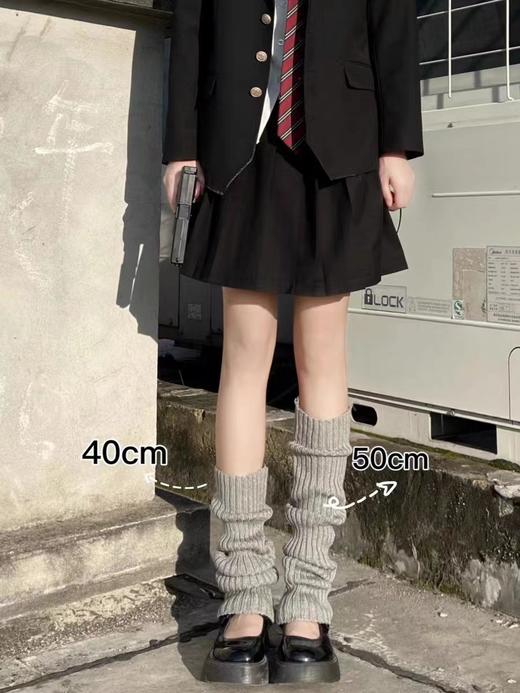 【日系学院风！堆堆袜女】潮流纯色显瘦针织袜套，加厚保暖秋冬中筒袜y2k原宿风QQ 商品图5
