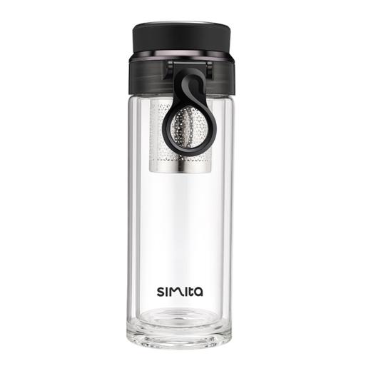 施密特（simita）玻璃杯智能显温双层茶水分离泡茶杯男女士带茶仓便携透明办公车载MBL7001-040A/035A 商品图0