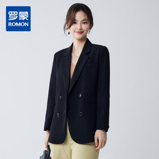 【简约精致】罗蒙春秋款女士西服职场通勤大众简约日常百搭西服外套女 商品图0