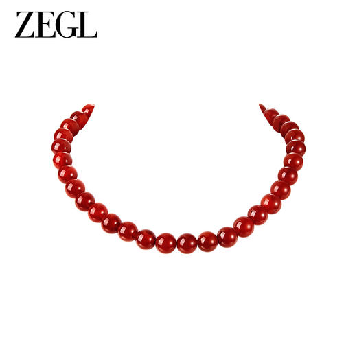 ZEGL红玛瑙串珠项链女S925银2023新款爆款轻奢小众秋冬毛衣锁骨链 商品图1