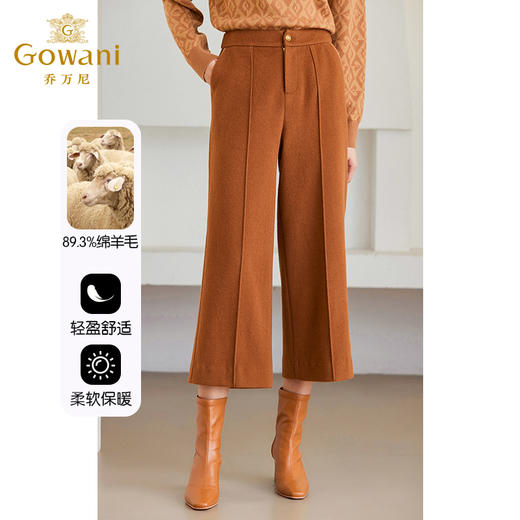 乔万尼羊毛裤女秋冬外穿新款阔腿裤ET4F857 商品图2